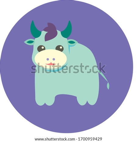 Year of the bull, bull in the circle,symbol of the year