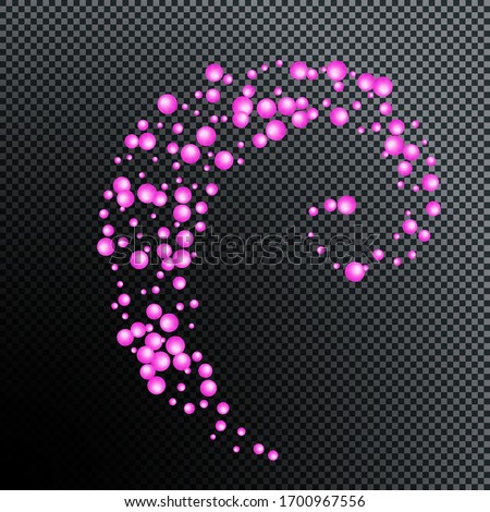 Sprinkle with grains of desserts. Abstract pattern sprinkles pink round grainy on black transparent background. Perfect for holiday designs, party, birthday, invitation. Vector sweet