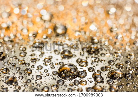 Water drops on a colored background