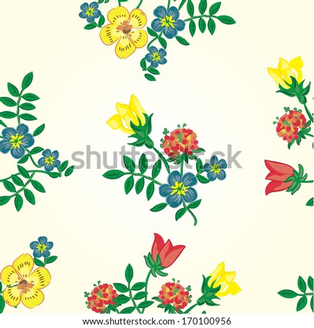 Floral seamless pattern. Vector texture with flowers. Endless floral pattern
