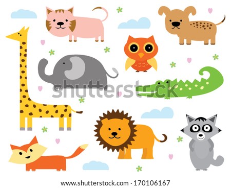 Cartoon Animal Clipart Set  