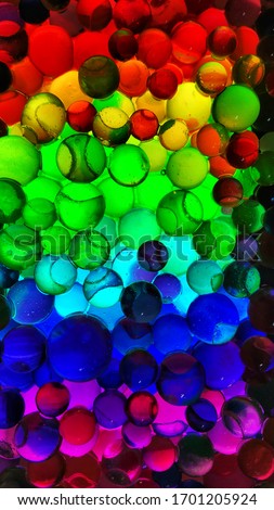 water balls with minimal light for background