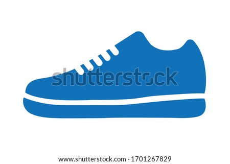 Shoe icon vector isolate on white background (blue version)    