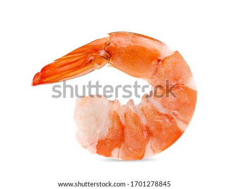 shrimps isolated on a white background. vannamei  Royalty-Free Stock Photo #1701278845