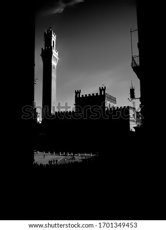                  Siena black and white architecture photo              