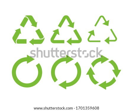 Recycle icon symbol vector. Recycling and rotation arrow icon