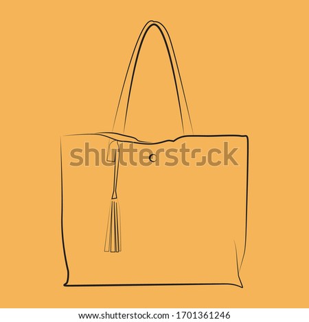 Stylish Bag line art, illustration, vector
