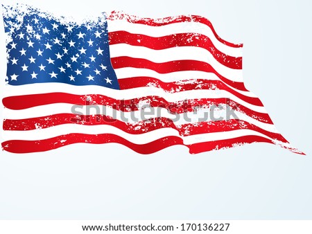 USA, American flag in grunge