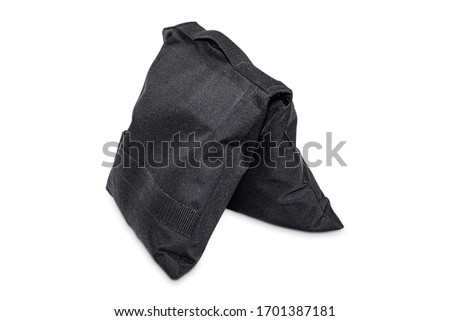 Sand Bag Saddlebag Design. Photographic Studio Sandbag for Photography Equipment Ballast Lighting Stands Boom Umbrellas Boom Arms. Clipping Work Path Included in JPEG Isolated on White Background