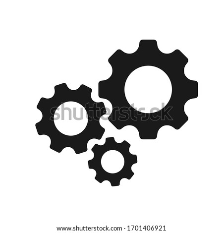 Gears icon flat vector. Settings icon.  Royalty-Free Stock Photo #1701406921