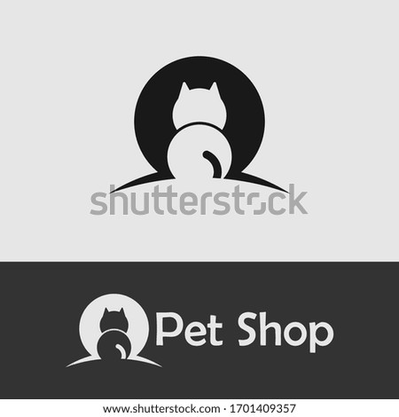 Simple pet shop concept logo icon vector design