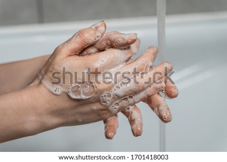 Hand washing during a coronavirus epidemic. Hygiene measures to prevent the spread of COVID-2019.