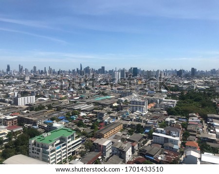 Bangkok Cityscape, Resident with low building (Rama3, Thailand)