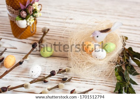 easter decor on a white background