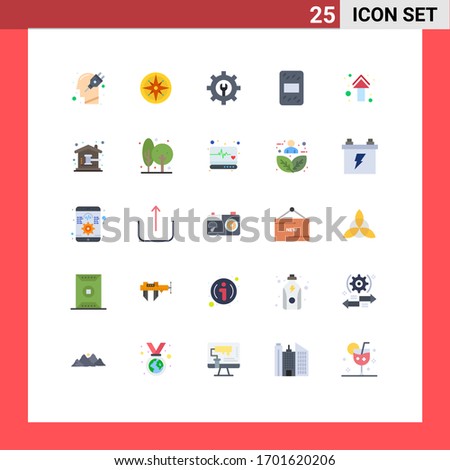 Pictogram Set of 25 Simple Flat Colors of arrows; pack; navigator; grouts; wrench Editable Vector Design Elements