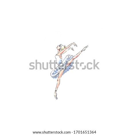 Watercolor illustration, Lady dancing for 12 Days of Christmas Charms