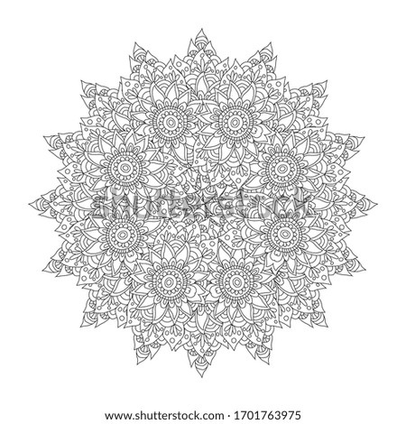 Decorative hand drawn mandala, design element. Can be used for cards, invitations, banners, posters, print design. Mandala background