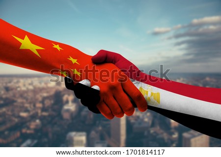 Shaking Hands China and Egypt