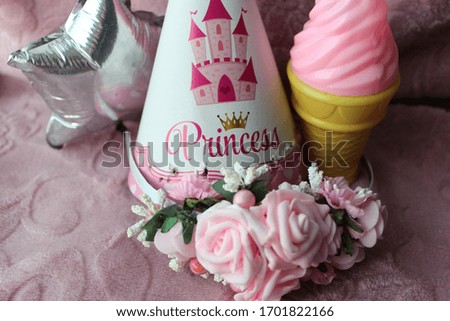 decor for photo of princess with flowers