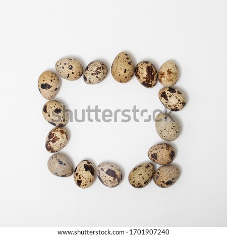 frame for your photo or caption of quail eggs on a white background