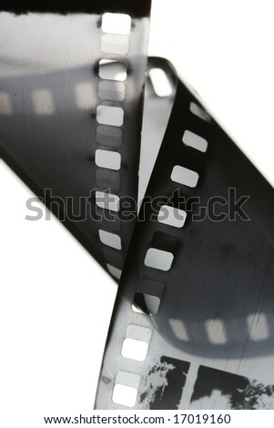 35 mm black and white film isolated over white background