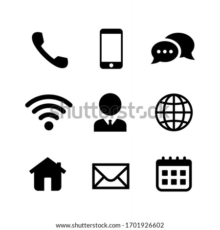 Communication icon set. Website icon vector illustration Royalty-Free Stock Photo #1701926602
