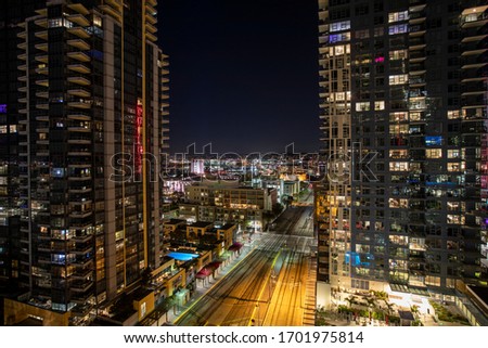 Downtown San Diego at night time