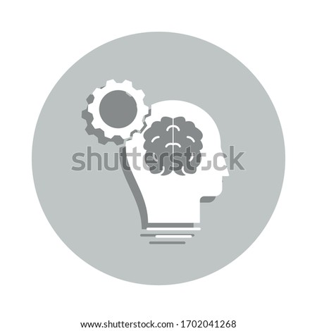brain, gear, rational thinking badge icon. Simple glyph, flat vector of Business icons for ui and ux, website or mobile application