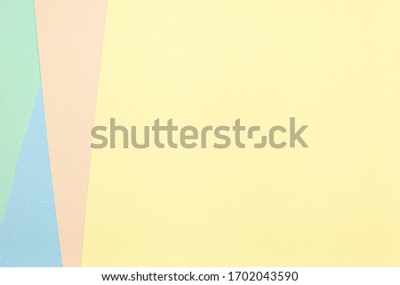Pastel texture, rectangle space element for infographic. Template for presentation or background.4 options, parts, steps or processes concepts with large yellow area.View from top, Flat lay, Copyspace
