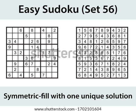 Vector Sudoku puzzle with solution - easy level