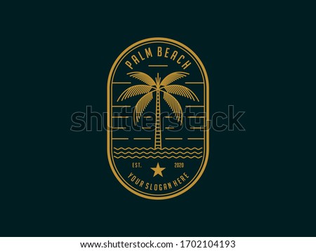 palm beach vintage logo design template vector