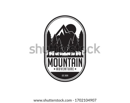 mountain vintage logo design template vector