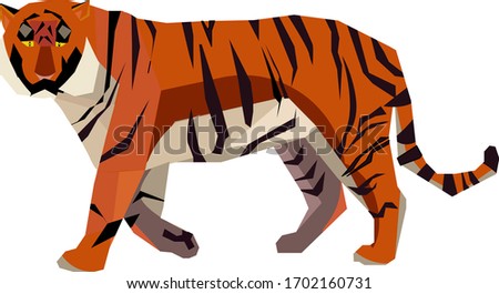 Low poly design. Tiger illustration. 