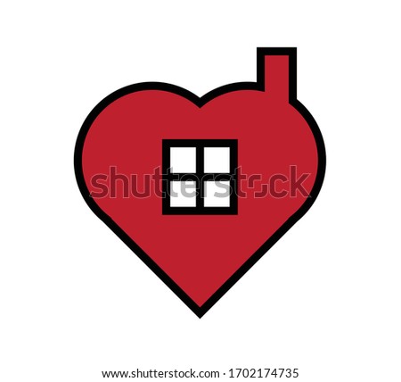 heart love house vector icon illustration