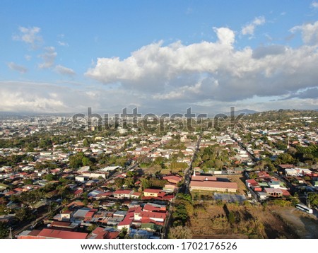 Aerial View of San Jose and Escazu in Costa Rica