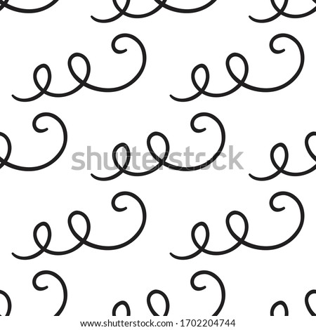 Seamless pattern curls line. Vector illustration