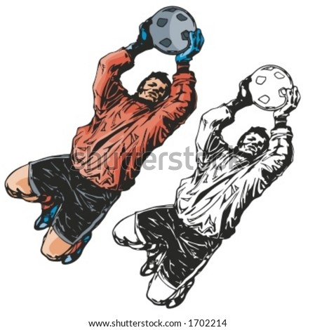 Soccer goalkeeper. Vector illustration