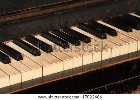 Piano key closeup
