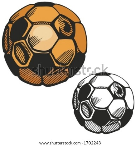 Gold soccer ball. Vector illustration