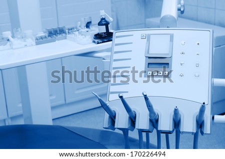 Dental office equipments, blue tone 