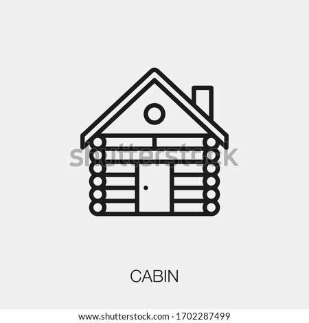 cabin icon vector. Linear style sign for mobile concept and web design. cabin symbol illustration. Pixel vector graphics - Vector.