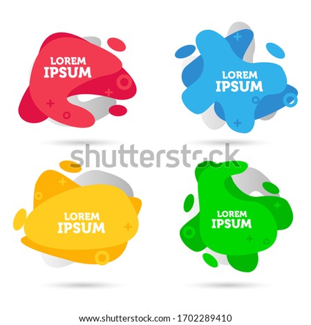 Modern abstract vector banner set. Flat geometric liquid form with various colors. Modern vector template, Template for the design of a logo, flyer or presentation