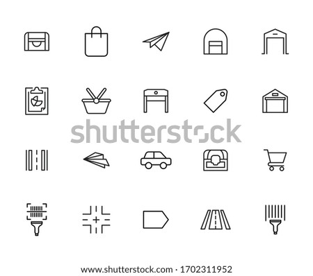 commerce line icons set. Stroke vector elements for trendy design. Simple pictograms for mobile concept and web apps. Vector line icons isolated on a white background. 