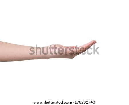 Hand symbol isolated on white background.