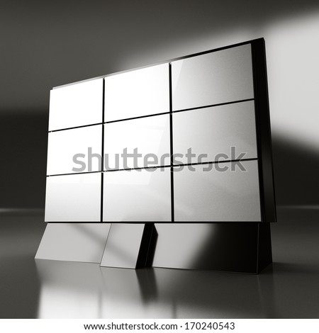 Display wall with blank screens. 