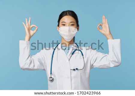 Female doctor medicine professional white coat hospital