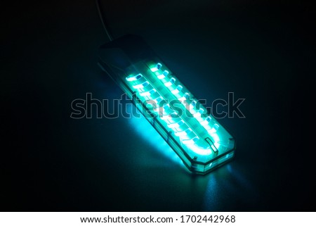 Close up the lamp of UV light sterilization. COVID-19 prevention concept. Royalty-Free Stock Photo #1702442968