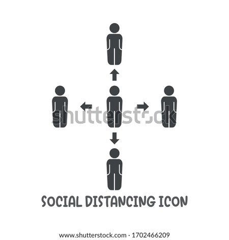 Social distancing icon simple silhouette flat style vector illustration on white background.