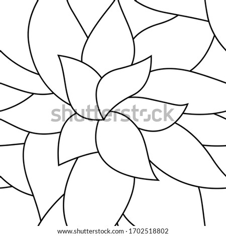 Flower petals stacked back and forth. Vector seamless pattern.