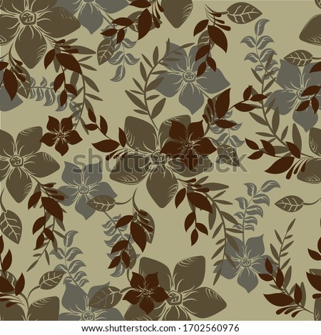 Vector abstract background seamless flowers and floral pattern